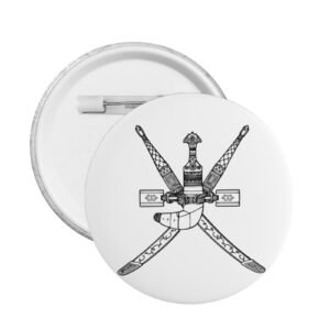 5 stuks ronde badges met het wapen van Oman, ondersteuning voor het Omaanse embleem, speldje, Omaanse decoratie