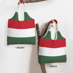 Hungary Canvas Tote Bags For Women Men Reusable Shopping Grocery Hungarian National Flag Bag