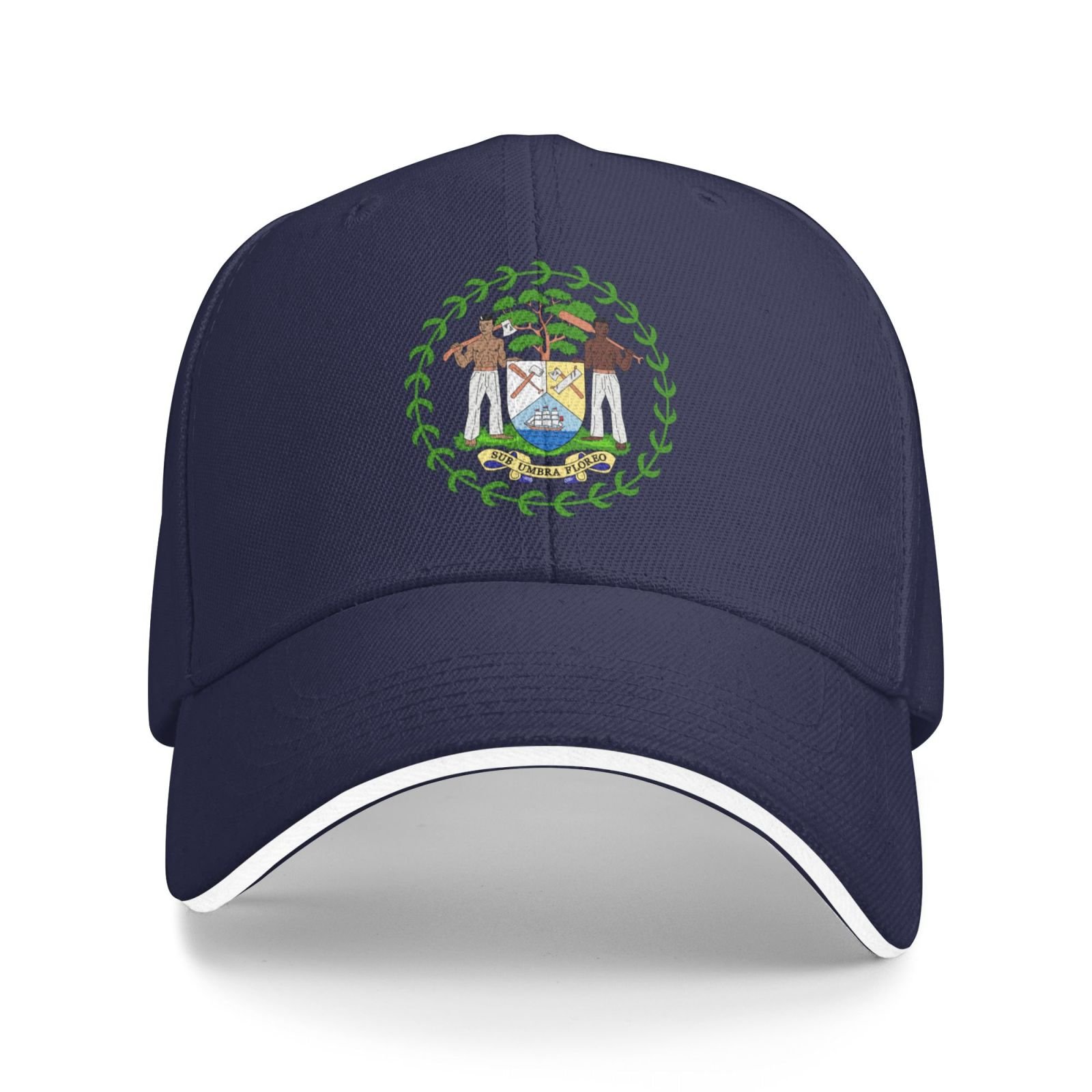 belize national emblem hat support belize coat of arms baseball cap belizean hat for women men adjustable hat