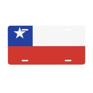 Chile Flag License Plate Chilean Decorative Car Plate Front Back Cover Metal Aluminum 6x12 Inch 4 Holes