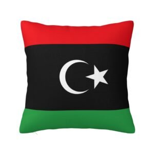 Square Throw Pillow Covers for Libya Flag Pillowcase for Libyan Couch Sofa Bedroom
