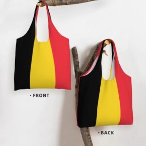 Belgium Canvas Tote Bags For Women Men Reusable Shopping Grocery Belgian National Flag Bag