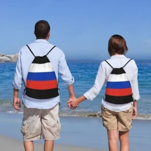 Flag Of Russia Drawstring Backpack Yoga Beach Sackpack Lightweight Gym Sports String Bag Outdoor Decor