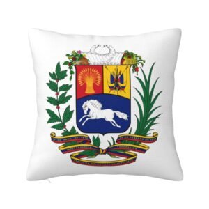 Square Throw Pillow Covers for Coat of Arms of Venezuela National Emblem Pillowcase for Venezuelan Couch Sofa Bedroom