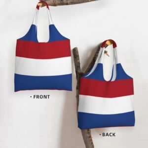 Netherlands Canvas Tote Bags For Women Men Reusable Shopping Grocery Dutch National Flag Bag