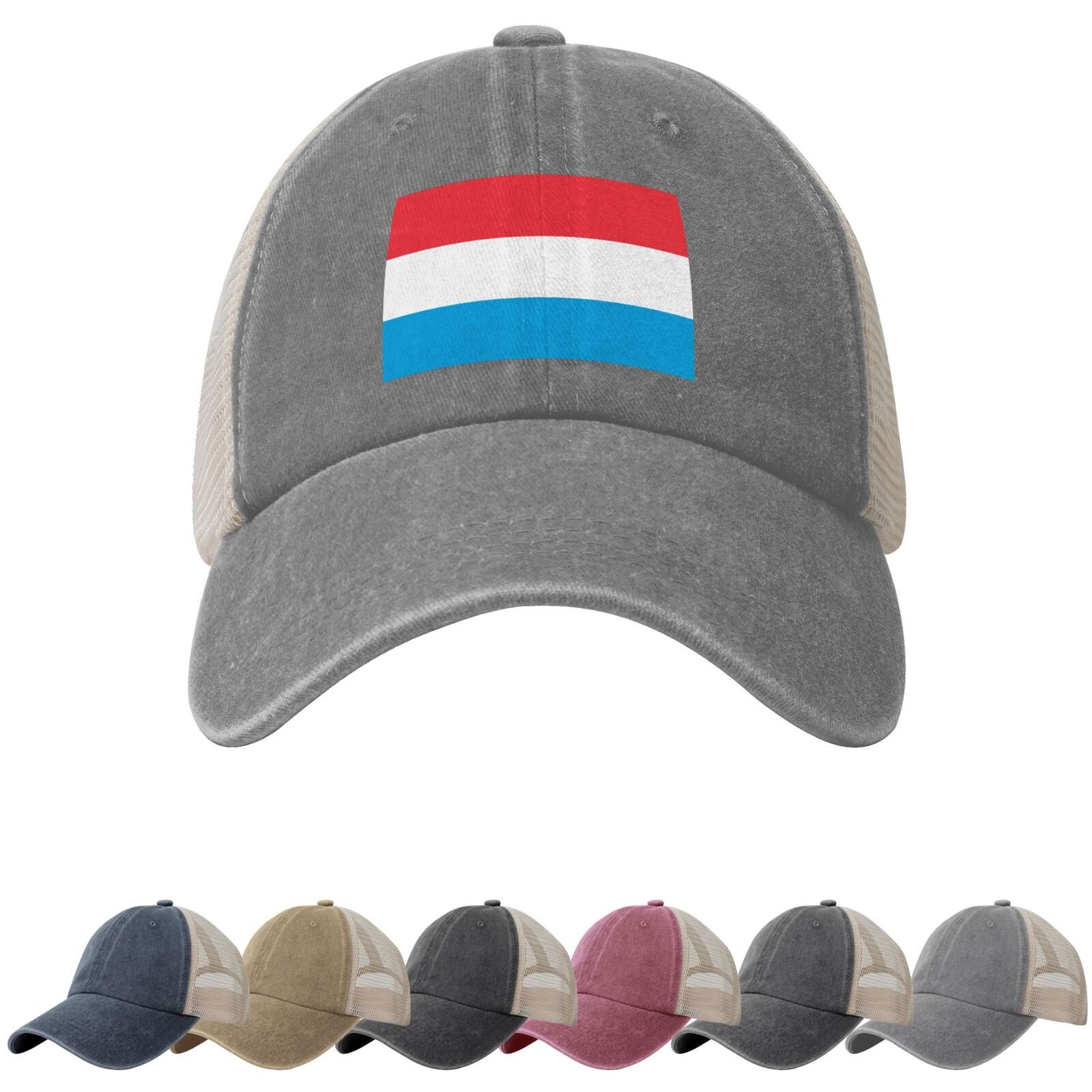 Luxembourg Flag Sun Hats for Men Women Flag of Luxembourg Cowboy Mesh Baseball Cap Luxembourgian Trucker Hat - Image 6