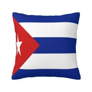 Square Throw Pillow Covers for Cuba Flag Pillowcase for Cuban Couch Sofa Bedroom