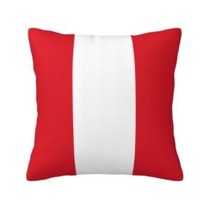Square Throw Pillow Covers for Peru Flag Pillowcase for Peruvian Couch Sofa Bedroom
