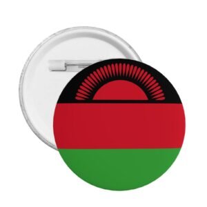 5-częściowy okrągły znaczek Malawi ze stojakiem i przypinką Malawi, wspierający flagę Malawi