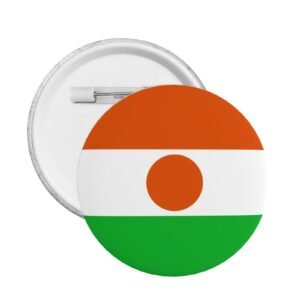 5 stuks ronde badges van Niger met Niger-speld en Niger-decoratievlag