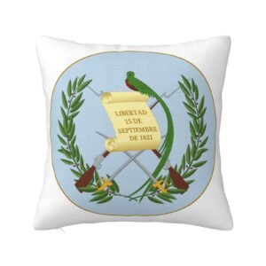 Square Throw Pillow Covers for Coat of Arms of Guatemala National Emblem Pillowcase for Guatemalan Couch Sofa Bedroom