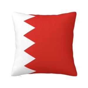 Square Throw Pillow Covers for Bahrain Flag Pillowcase for Bahraini Couch Sofa Bedroom