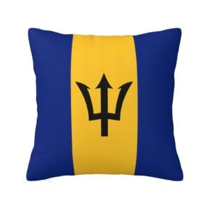 Square Throw Pillow Covers for Barbados Flag Pillowcase for Barbadian Couch Sofa Bedroom